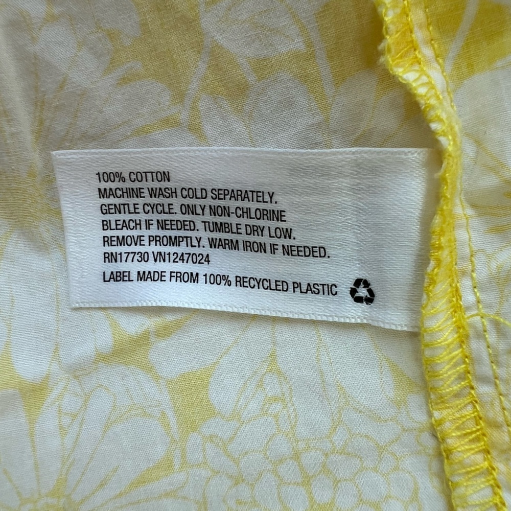 Lisa Marie Fernandez X Target Floral Yellow Cotton Tiered Dress Neck Tie, L - Picture 7 of 9